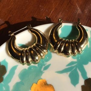 Chunky Gold Tone Hoops Earrings